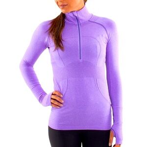 LULULEMON Run Swift Tech 1/2 Zip Long Sleeve Concord Grape Top Size 10